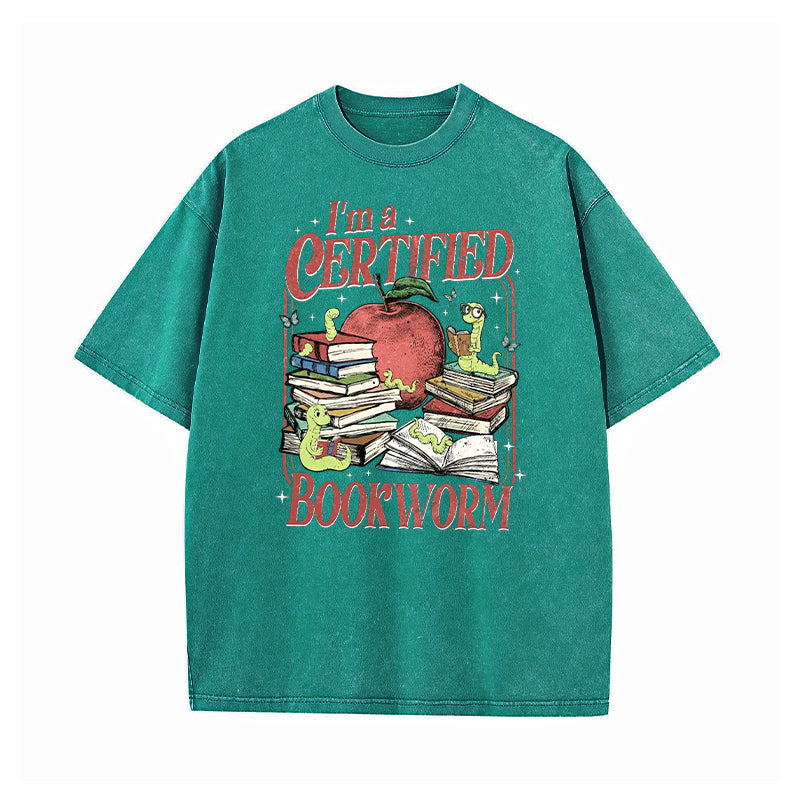 I'm A Certified Bookworm Washed T-Shirt