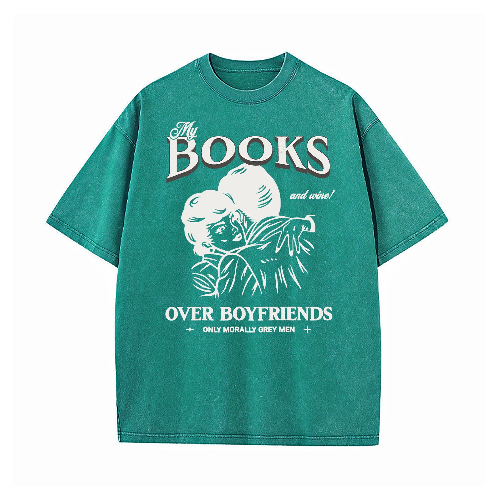 Books Over Boyfriends Washed T-Shirt