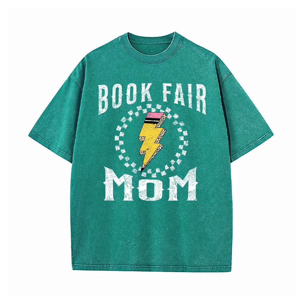 Book Fair Mom Washed T-Shirt