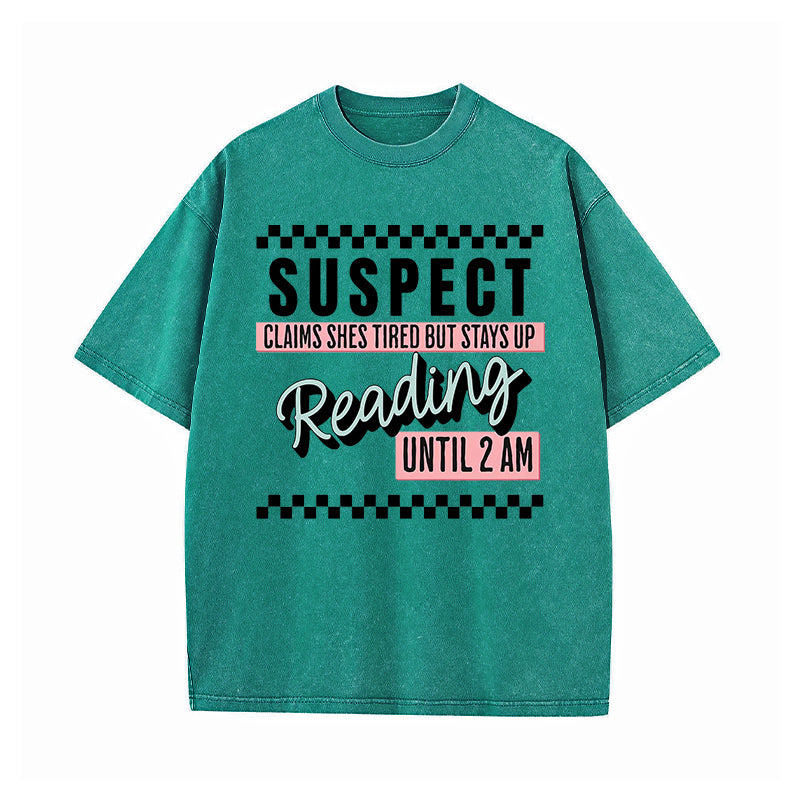 Suspect Claims Book Lover Washed T-Shirt