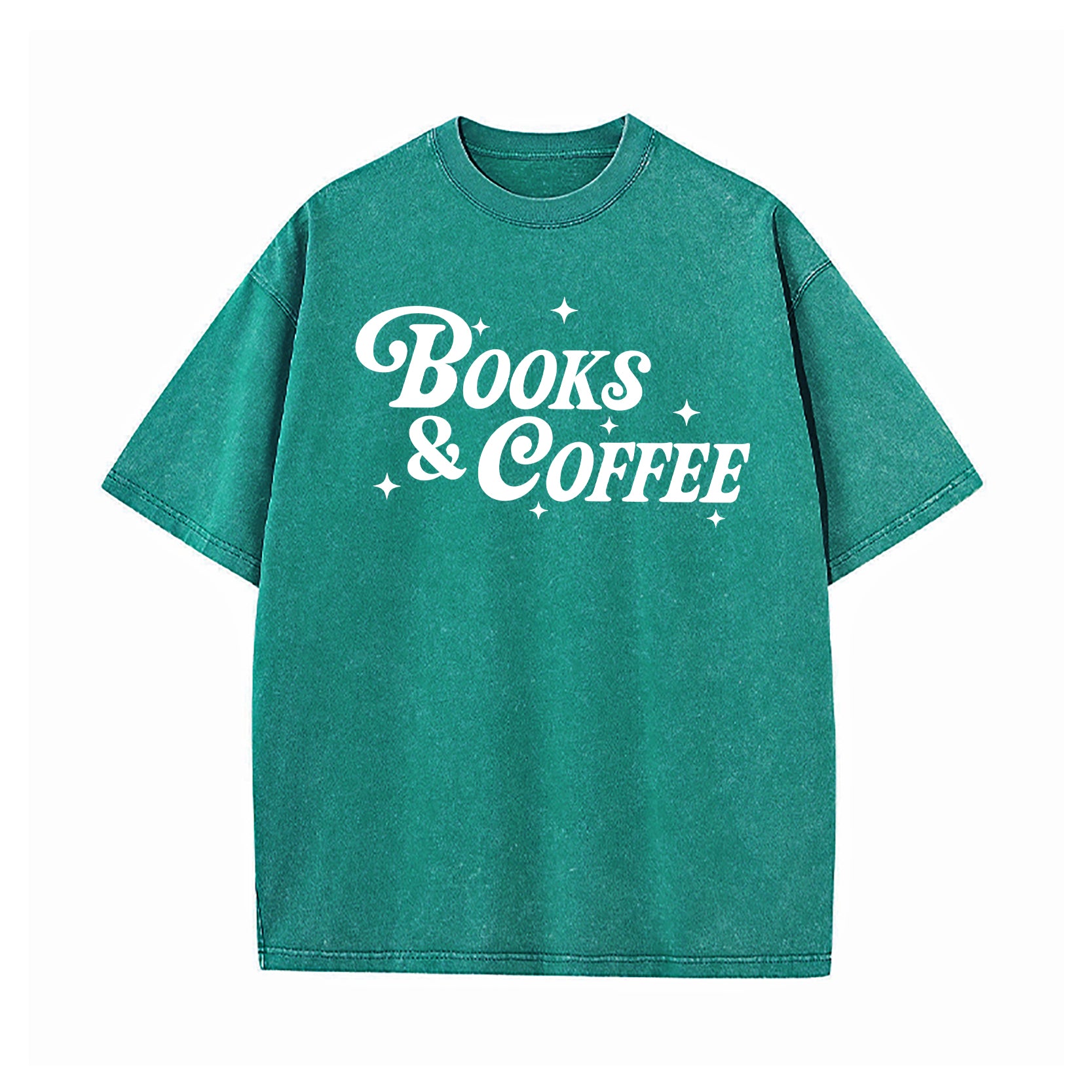 Books And Coffee Washed T-Shirt