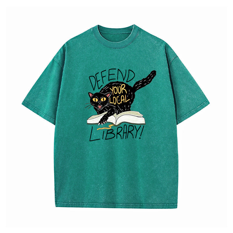 Defend Your Local Library Washed T-Shirt