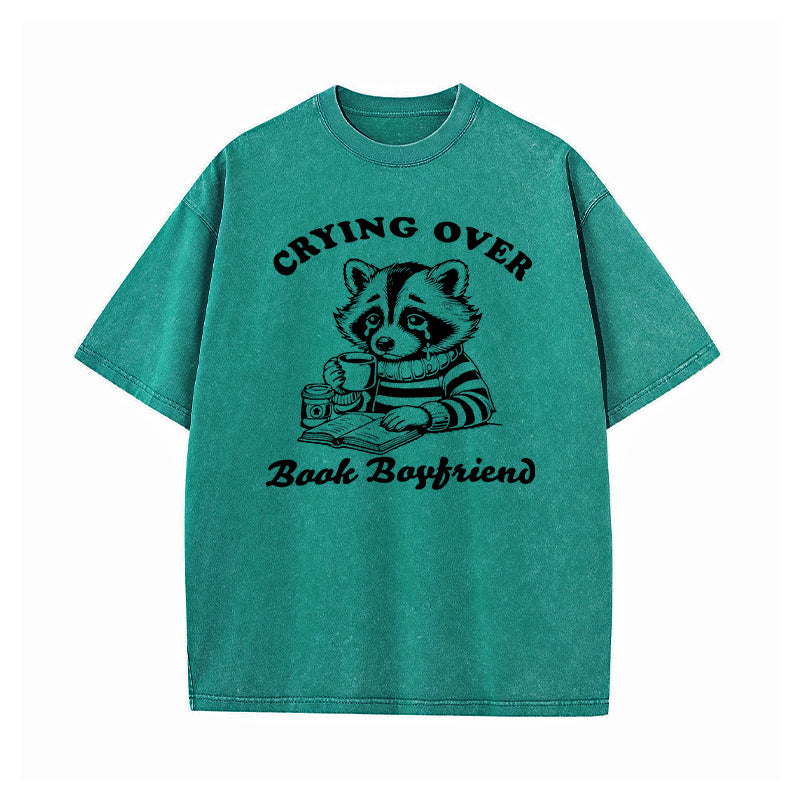 Crying Over Book Boyfriends Washed T-Shirt