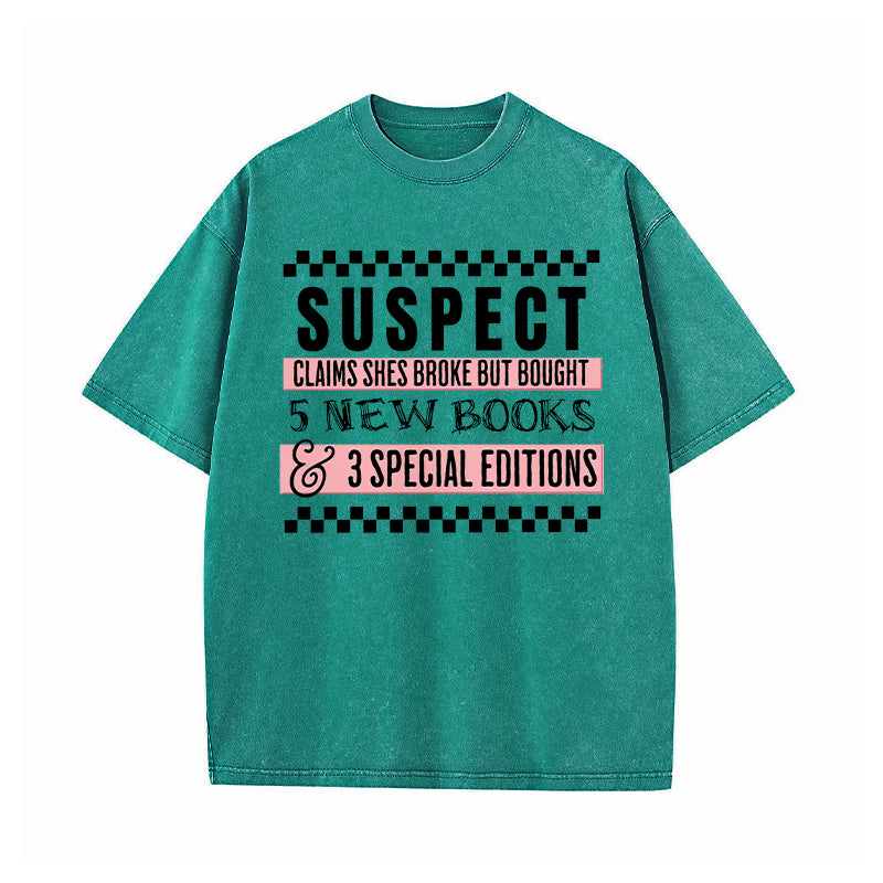 Suspect Book Lover Washed T-Shirt