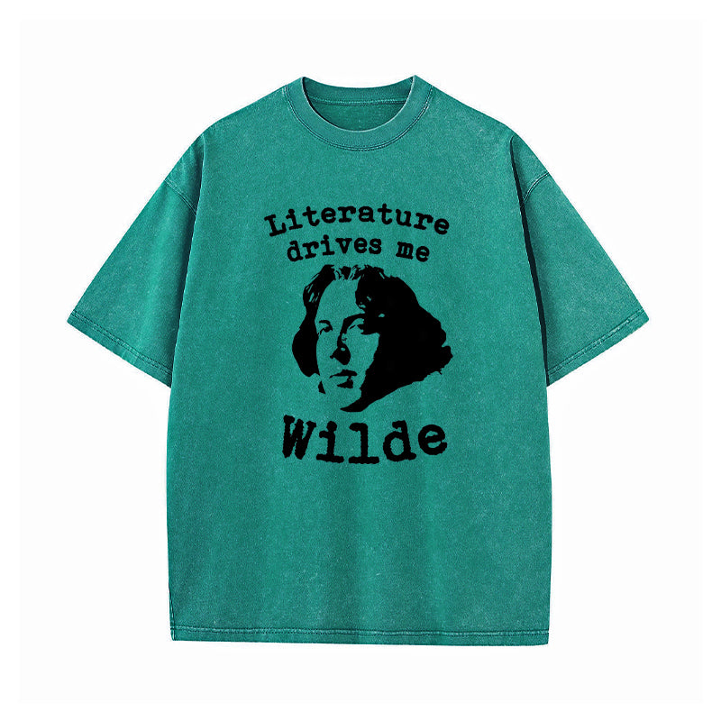Literature Drives Me Wilde Washed T-Shirt