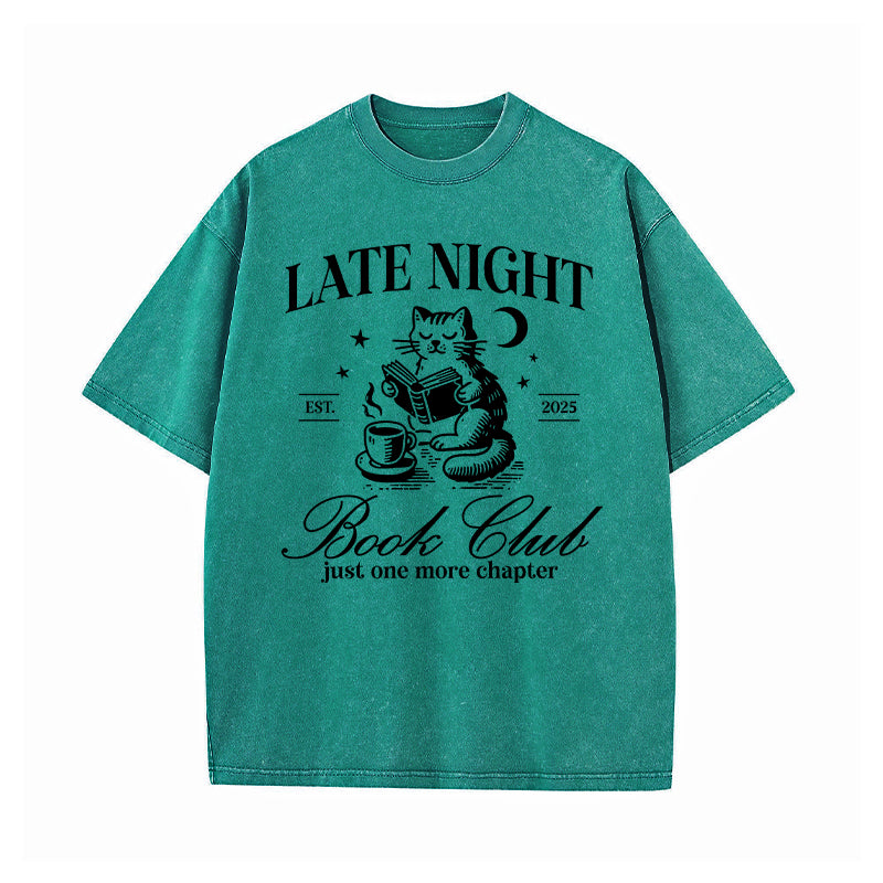 Late Night Book Club Washed T-Shirt