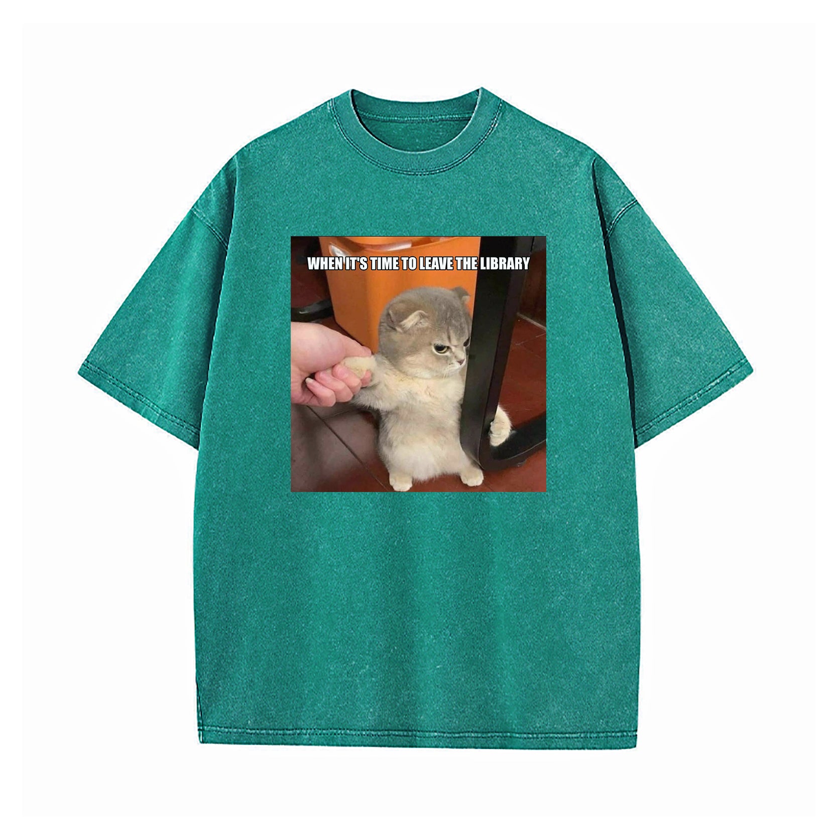 When It's Time To Leave The Library Washed T-Shirt