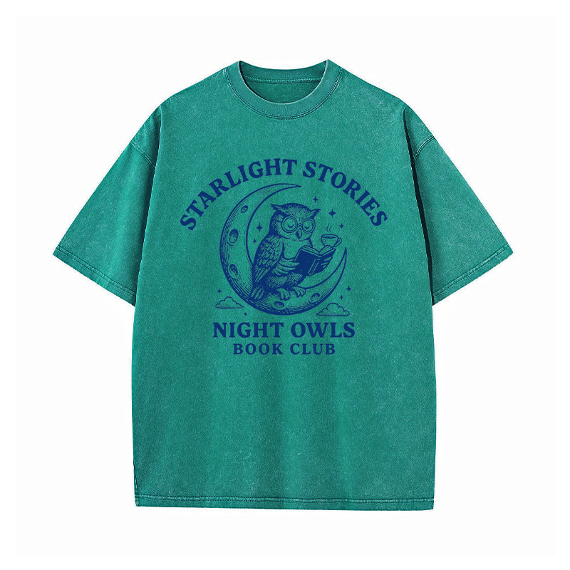 Starlight Stories Night Owls Book Club Washed T-Shirt