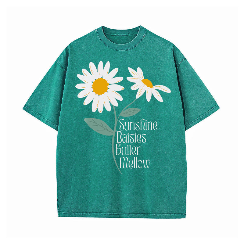 Sunshine Daisies Butter Mellow Potter Fan Washed T-Shirt
