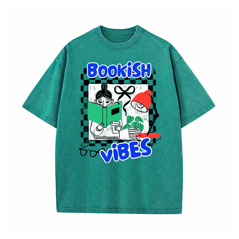Bookish Vibes Washed T-Shirt