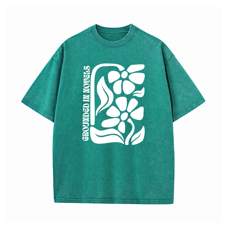 Grounded In Novels Washed T-Shirt