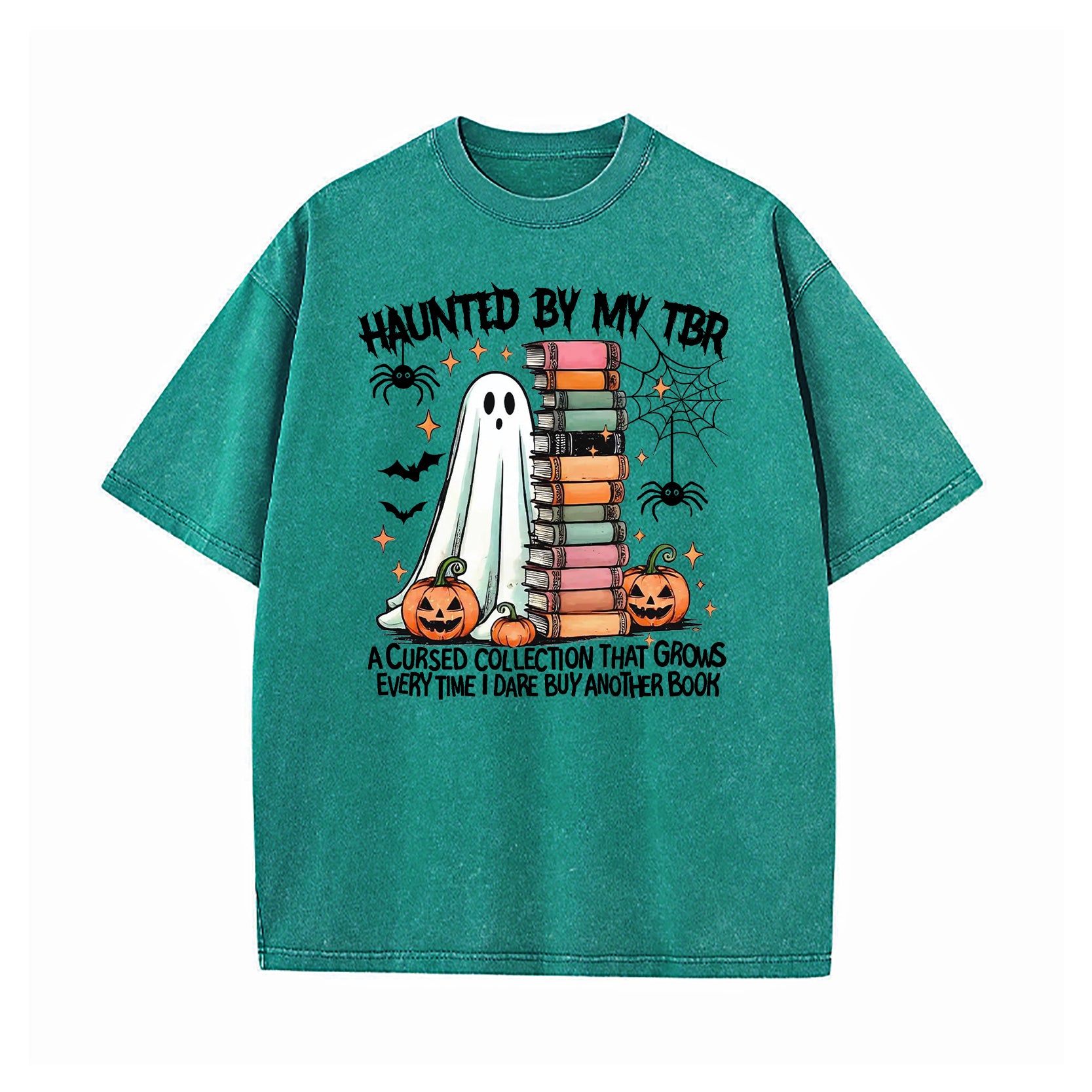 Haunted By My TBR Halloween Washed T-Shirt