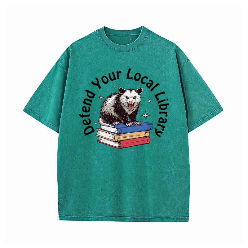 Defend Your Local Library Washed T-Shirt