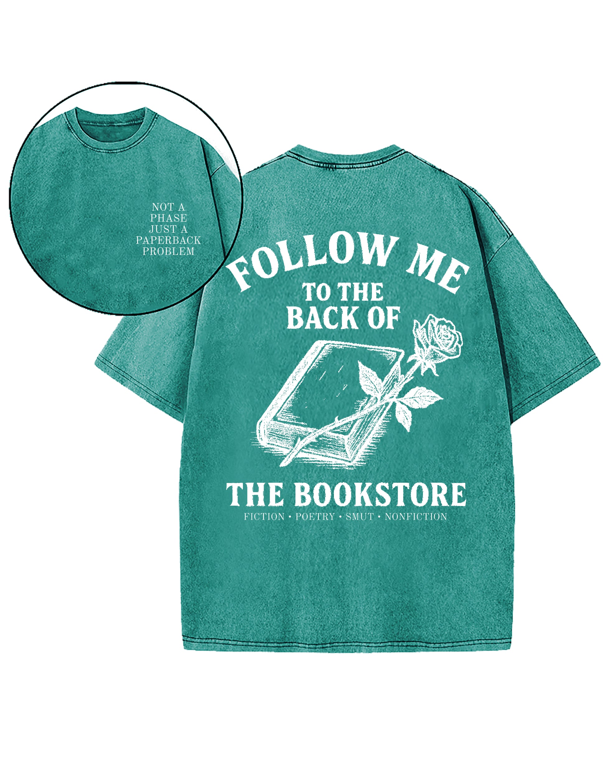 Follow Me To The Back Of The Book Store Washed T-Shirt