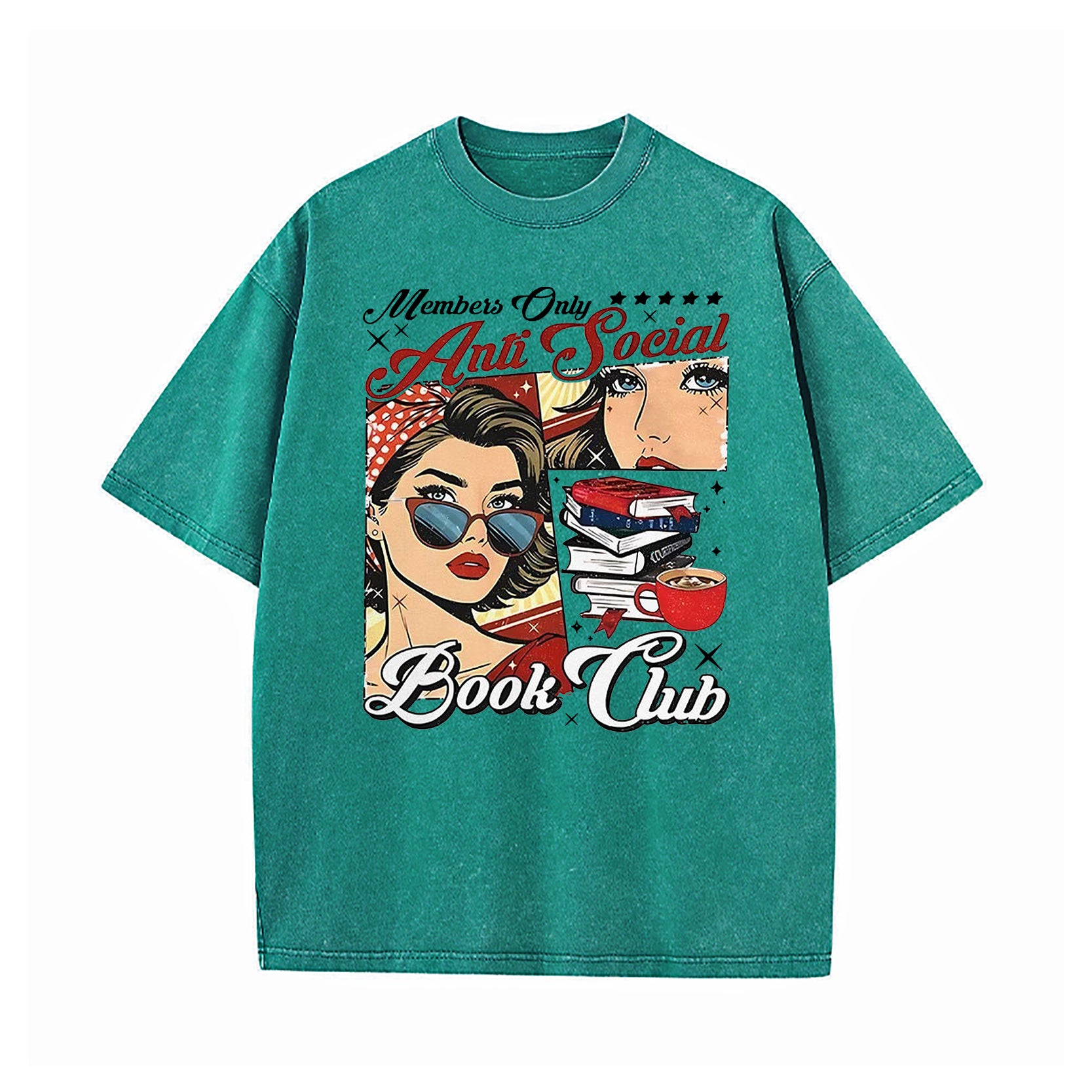 Girl Members Only Anti Social Book Club Washed T-Shirt
