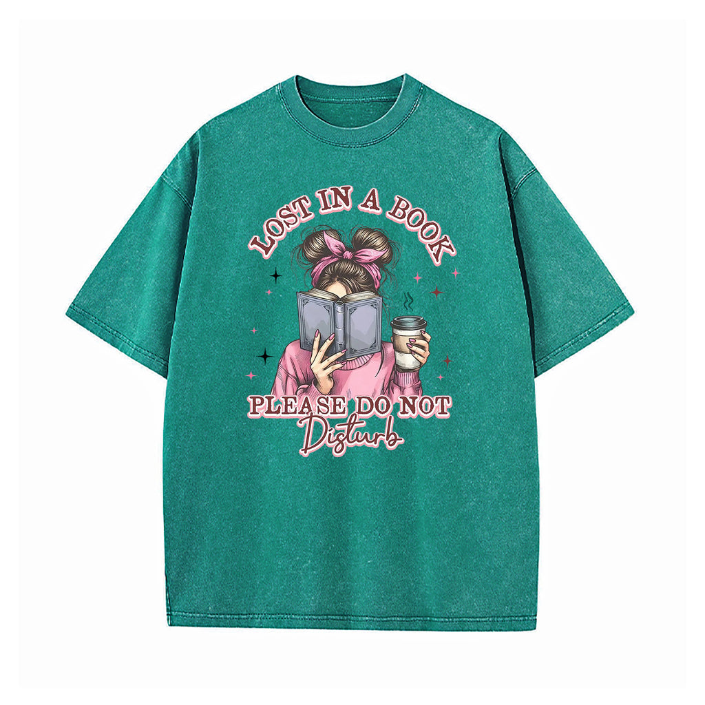 Lost In Book Please Don't Disturb Washed T-Shirt
