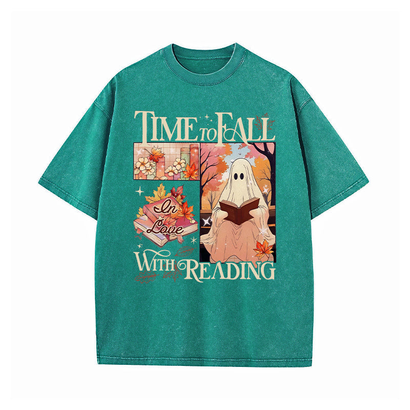 Time To Fall In Love With Reading Washed T-Shirt