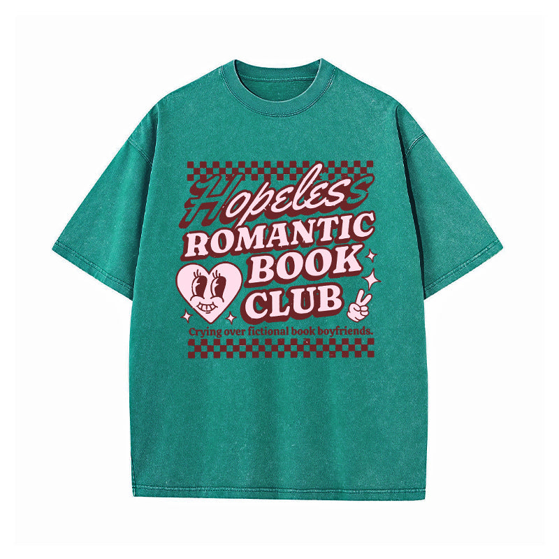 Hopeless Romantic Book Club Washed T-Shirt
