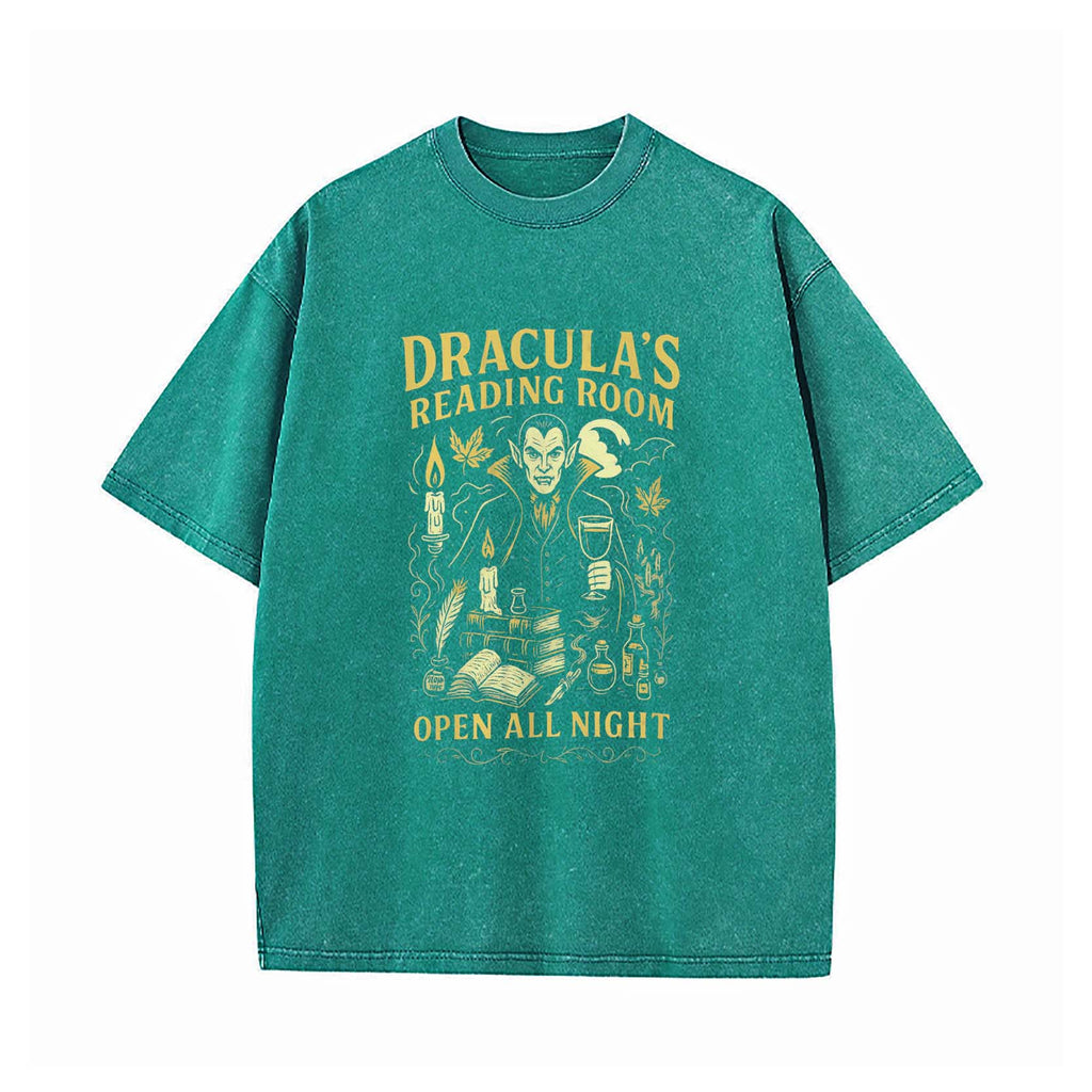 Dracula's Reading Room Washed T-Shirt