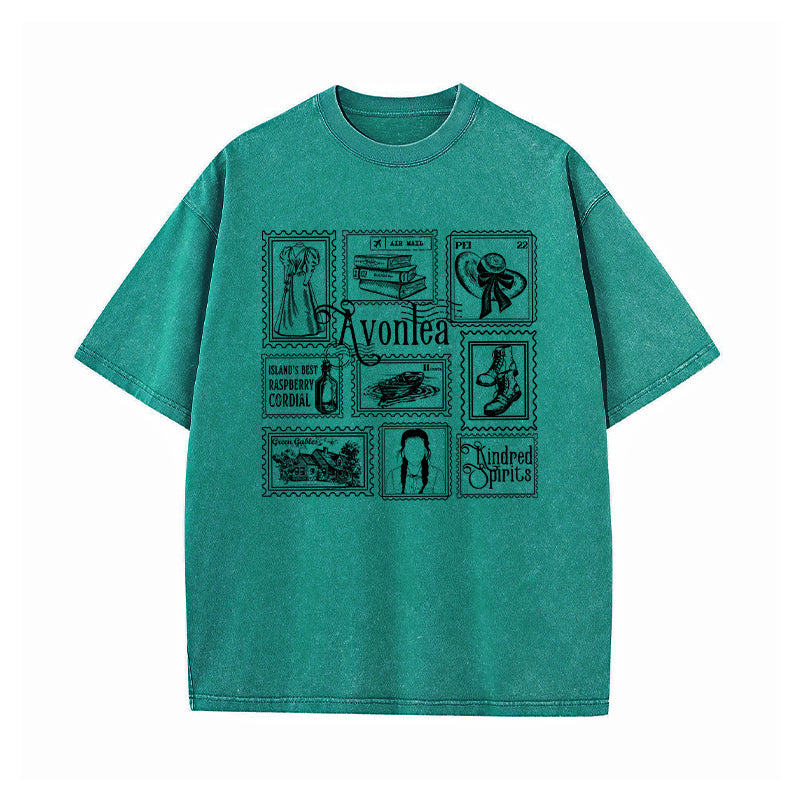 Anne of Green Gables Literary Stamp Collection Washed T-Shirt