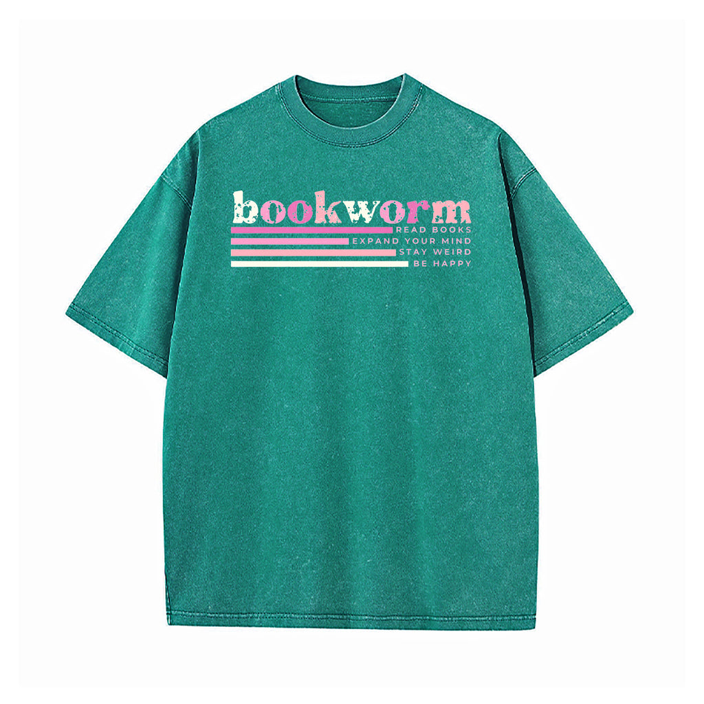 Bookworm Read Books Washed T-Shirt