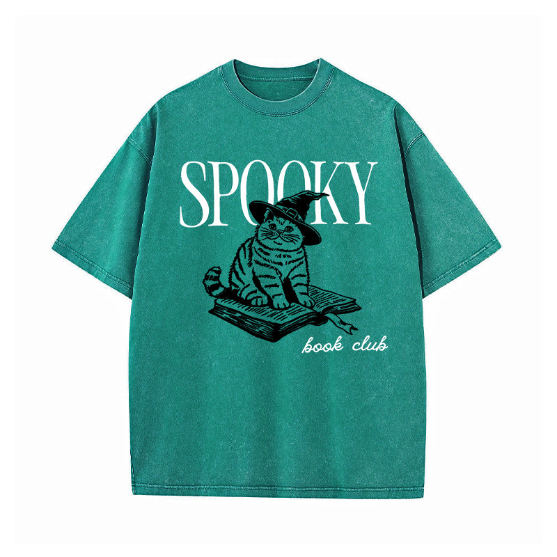 Spooky Book Club Washed T-Shirt