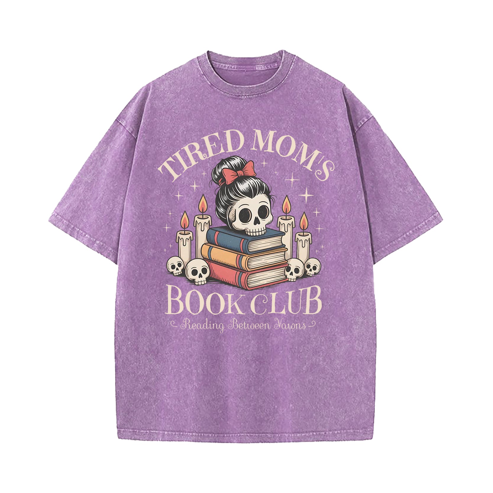 Tired Mom's Book Club Washed T-Shirt