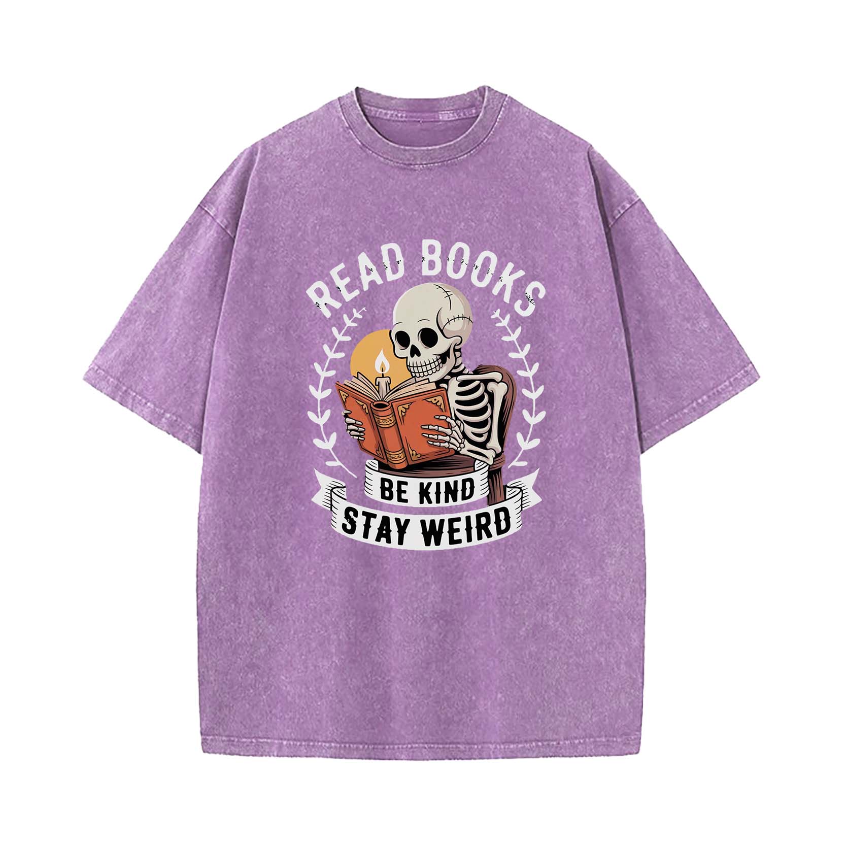 Read Books Stay Weird Book Lover Washed T-Shirt