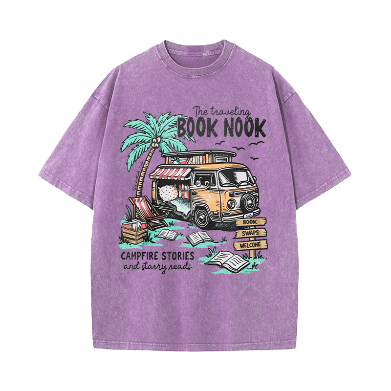 Traveling Book Nook Vintage Washed T-Shirt