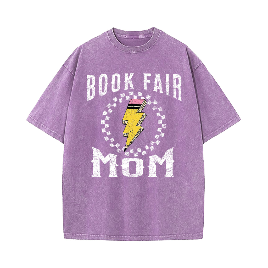 Book Fair Mom Washed T-Shirt