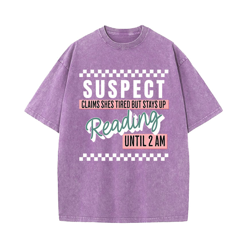 Suspect Claims Book Lover Washed T-Shirt