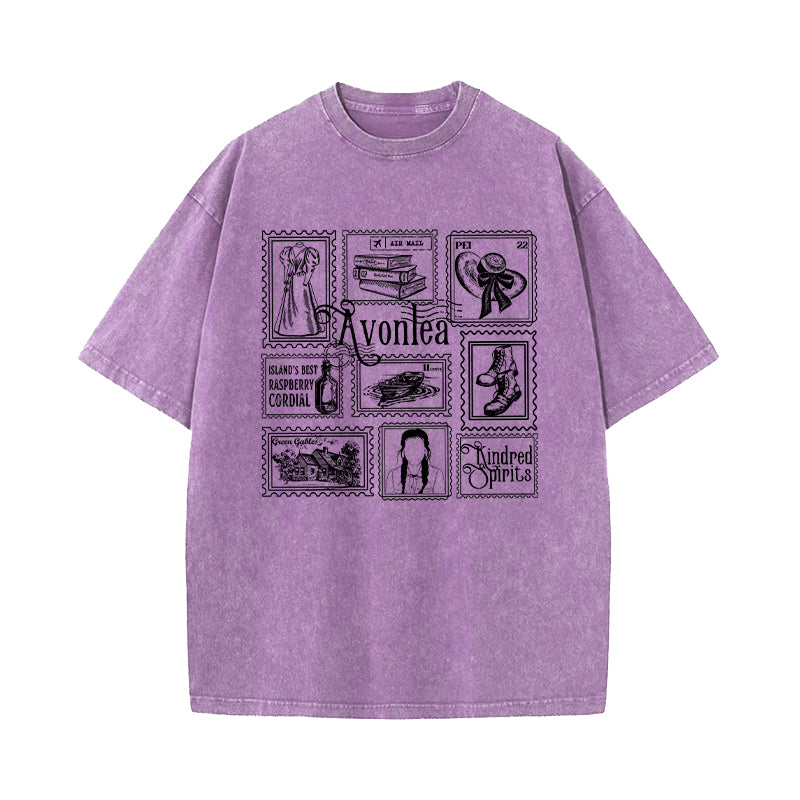 Anne of Green Gables Literary Stamp Collection Washed T-Shirt