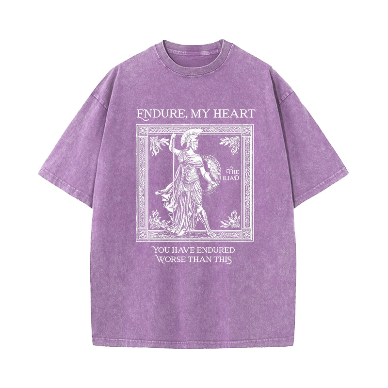 Endure My Heart The Iliad Homer Washed T-Shirt