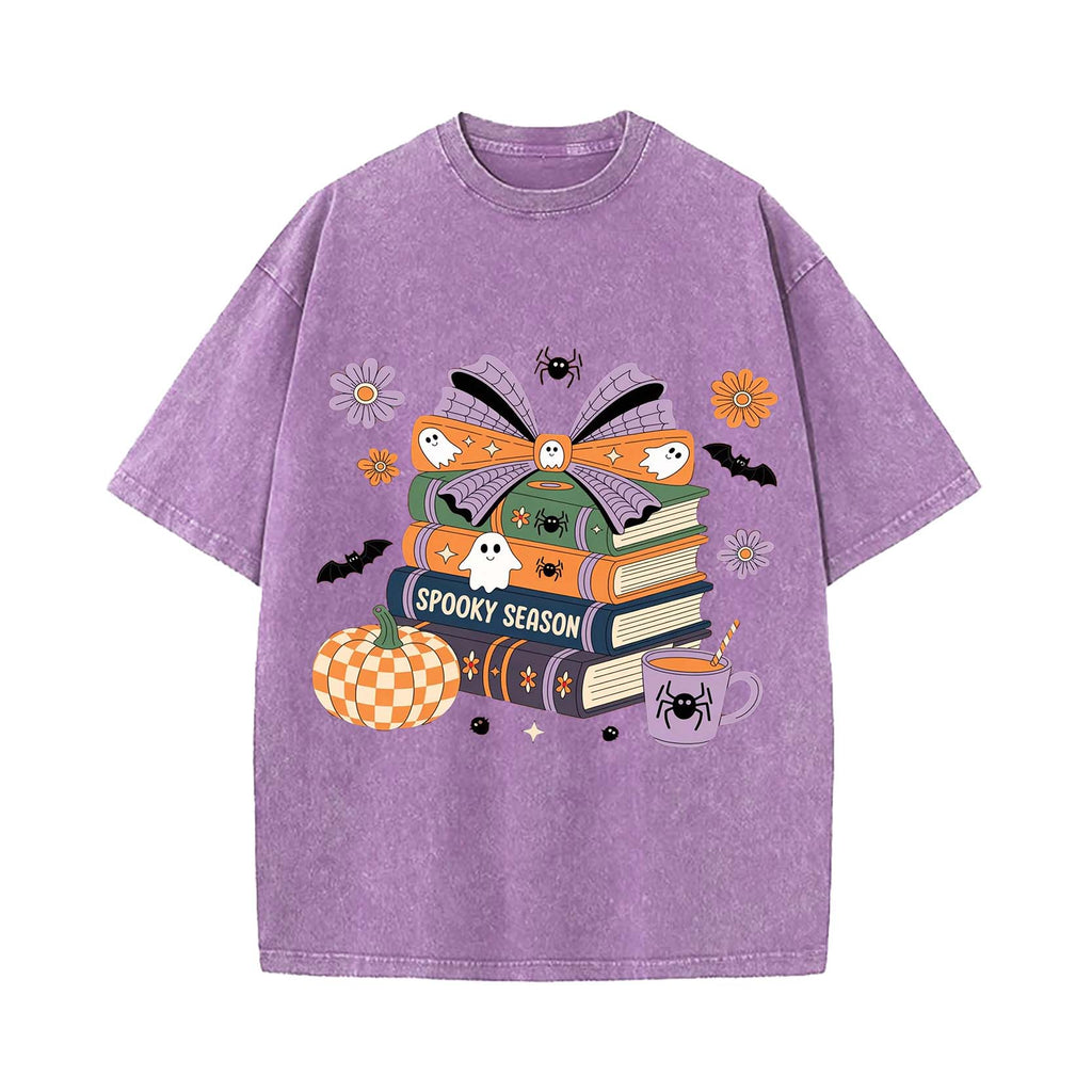 Spooky Season Book Lover Washed T-Shirt