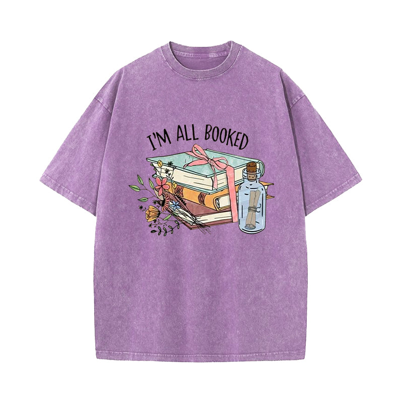 I'm All Booked Washed T-Shirt