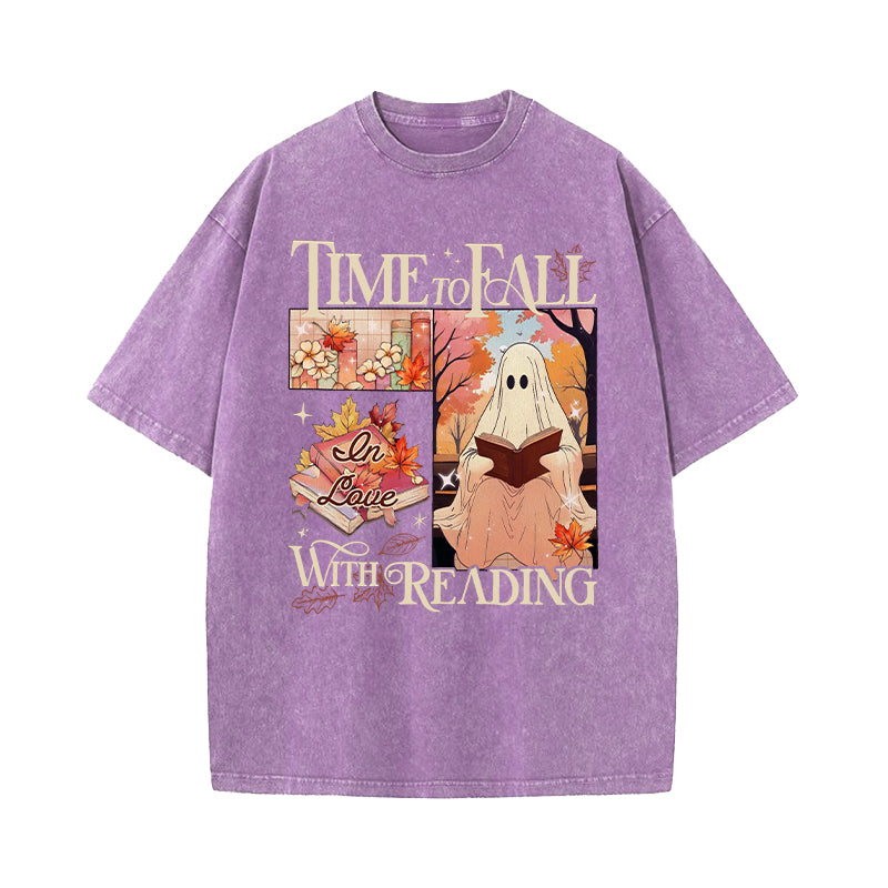 Time To Fall In Love With Reading Washed T-Shirt