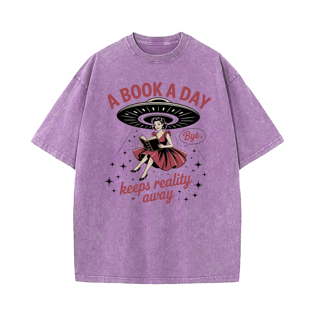A Book A Day Washed T-Shirt