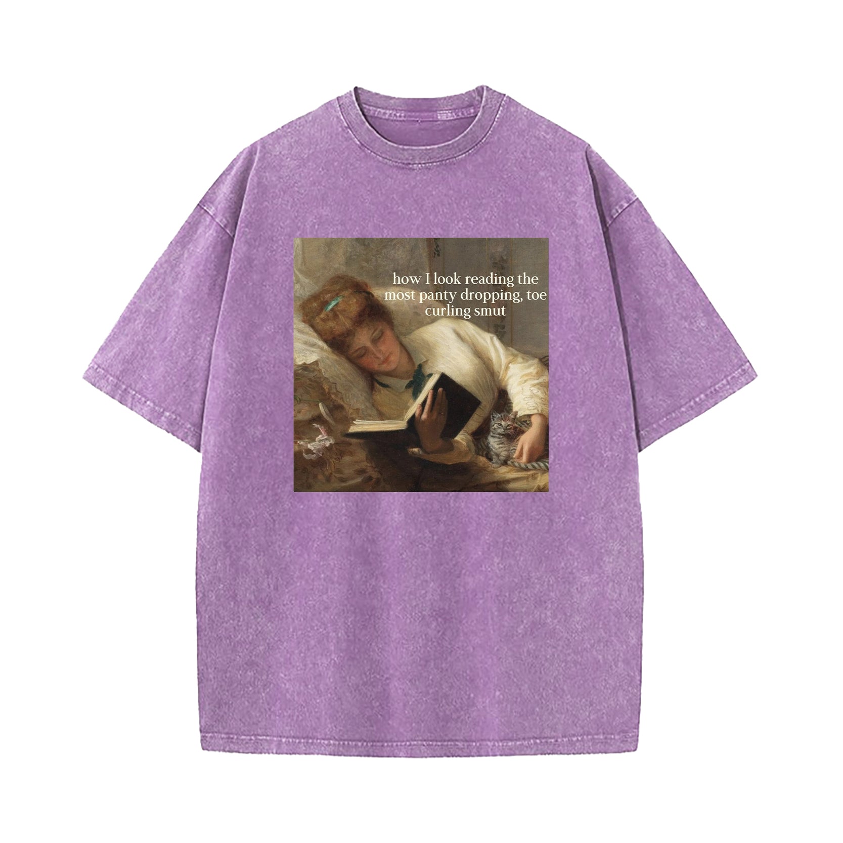 Renaissance Painting Reading Straight-Faced Meme Washed T-Shirt