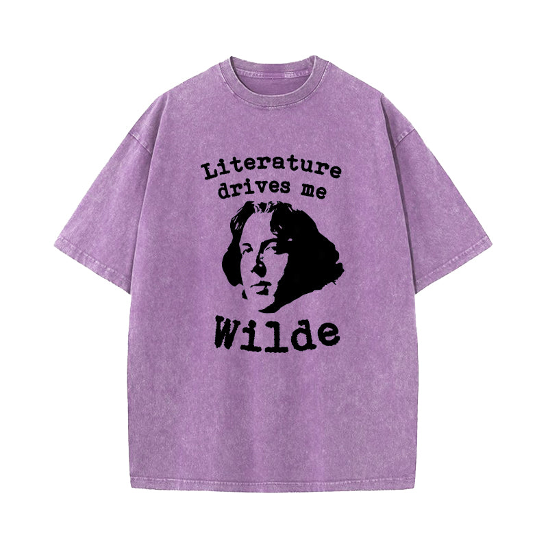 Literature Drives Me Wilde Washed T-Shirt