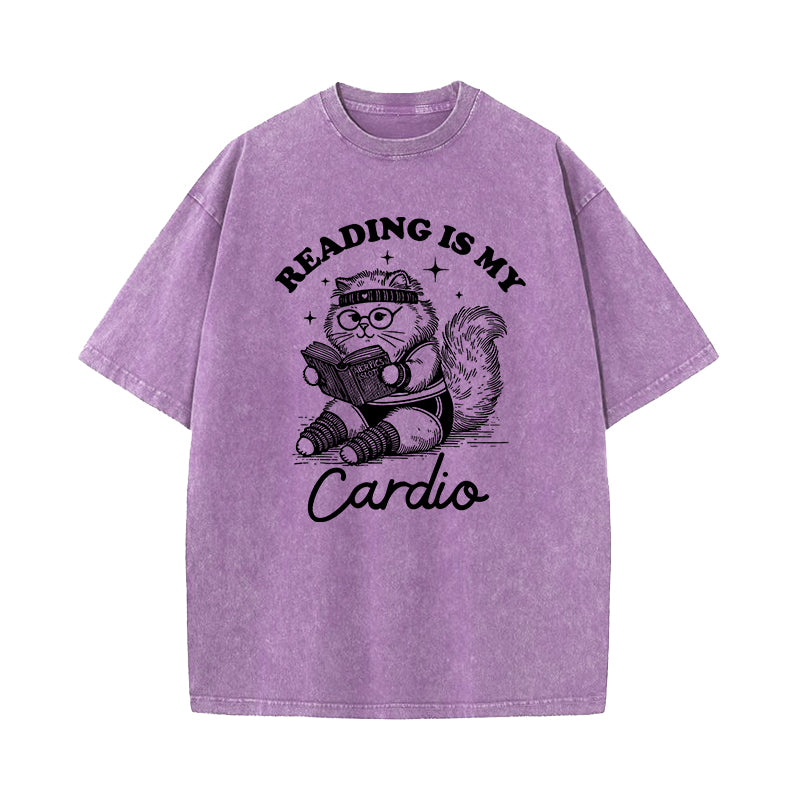 Reading Is My Cardio Washed T-Shirt