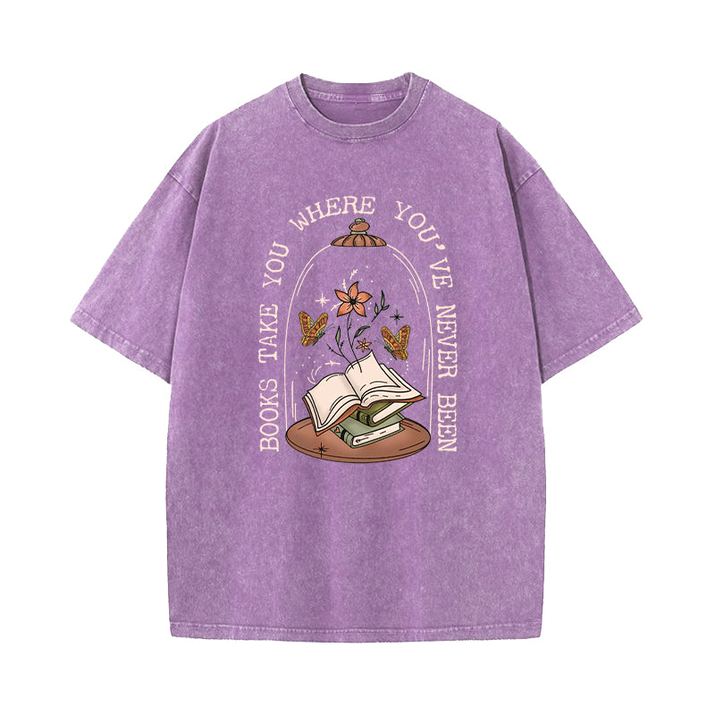 Books Take You Where You've Never Been Washed T-Shirt