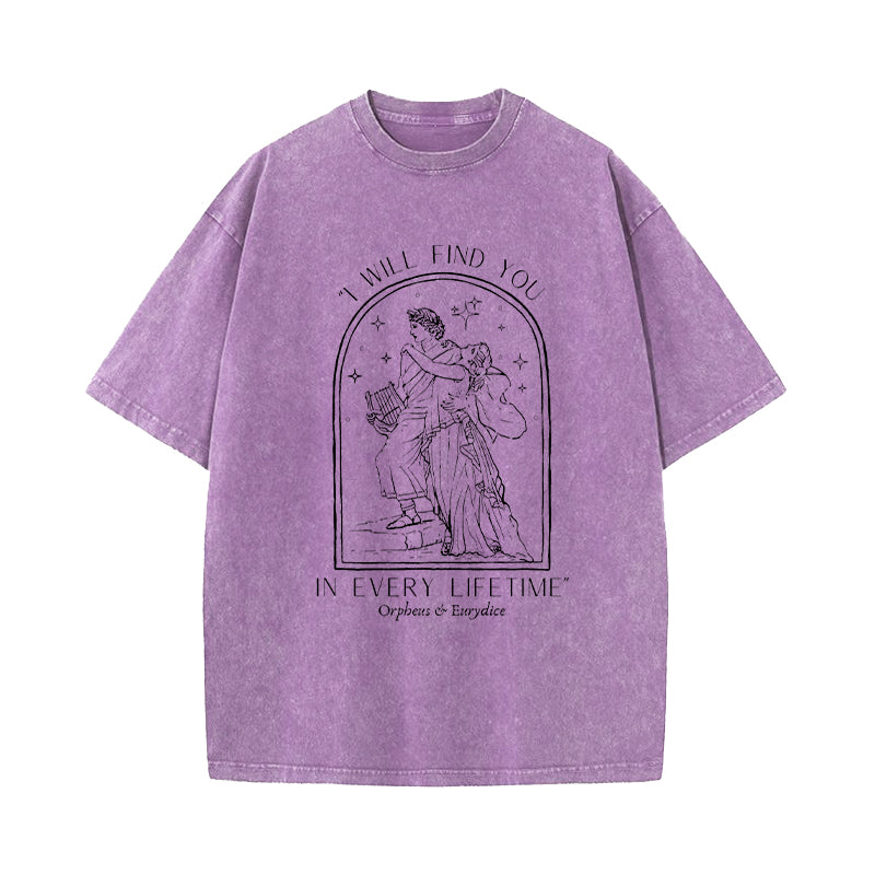 Orpheus Eurydice Greek Mythology Washed T-Shirt
