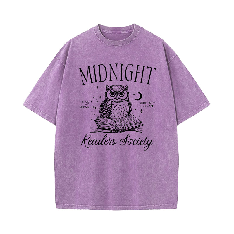 Midnight Readers Society Late Night Reading Washed T-Shirt