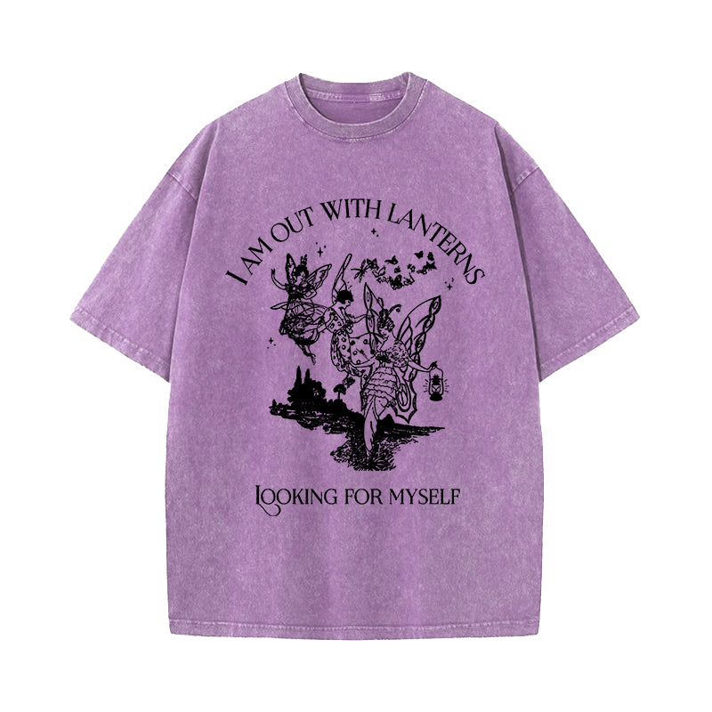 Emily Dickinson I Am Out With Lanterns Washed T-Shirt