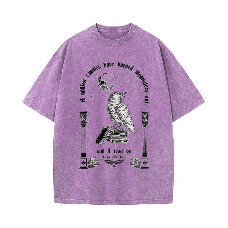 A Million Candles Have Burned Themselves Out Edgar Allan Poe Washed T-Shirt