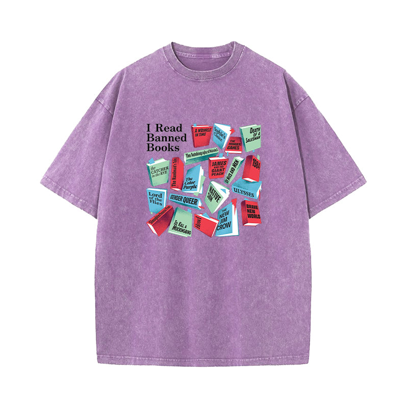 I Read Banned Books Washed T-Shirt