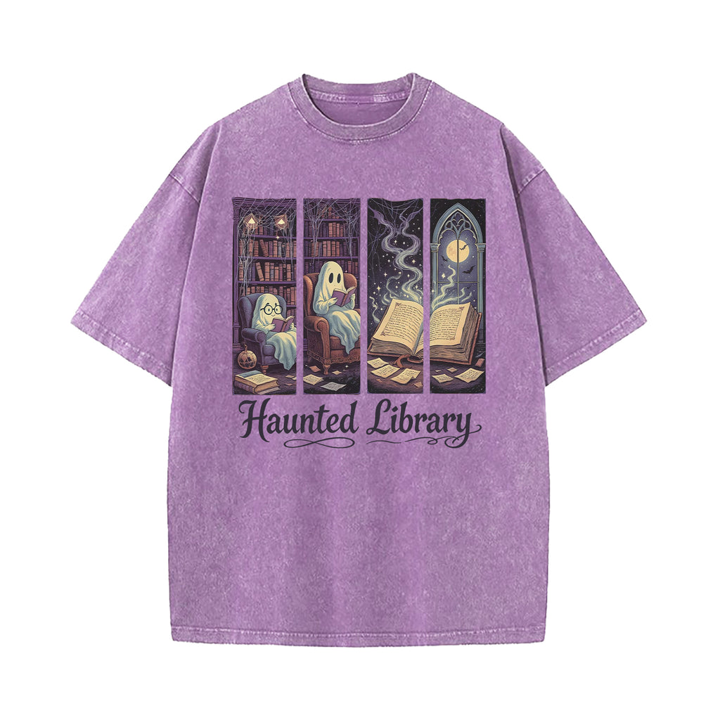 Haunted Library Washed T-Shirt