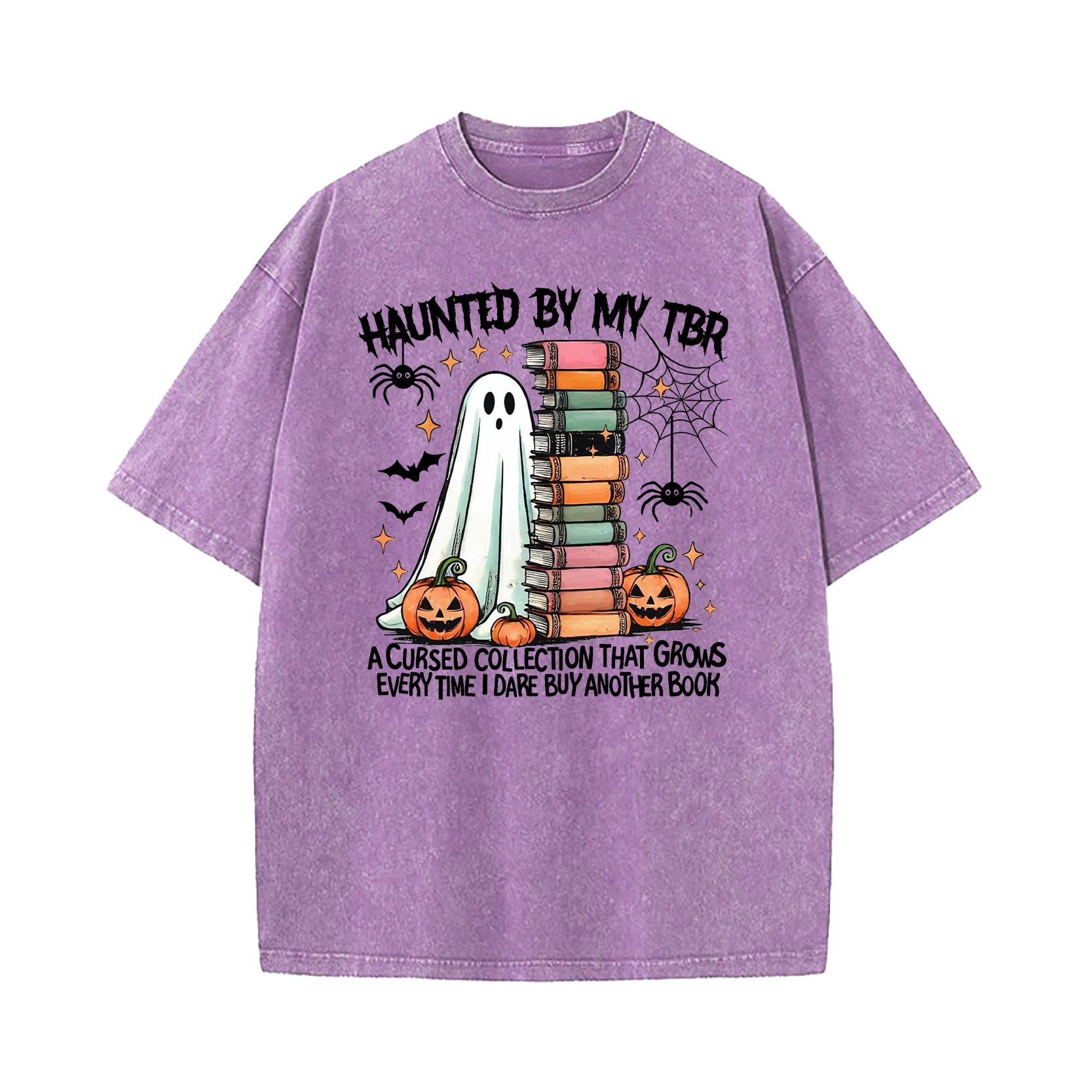 Haunted By My TBR Halloween Washed T-Shirt