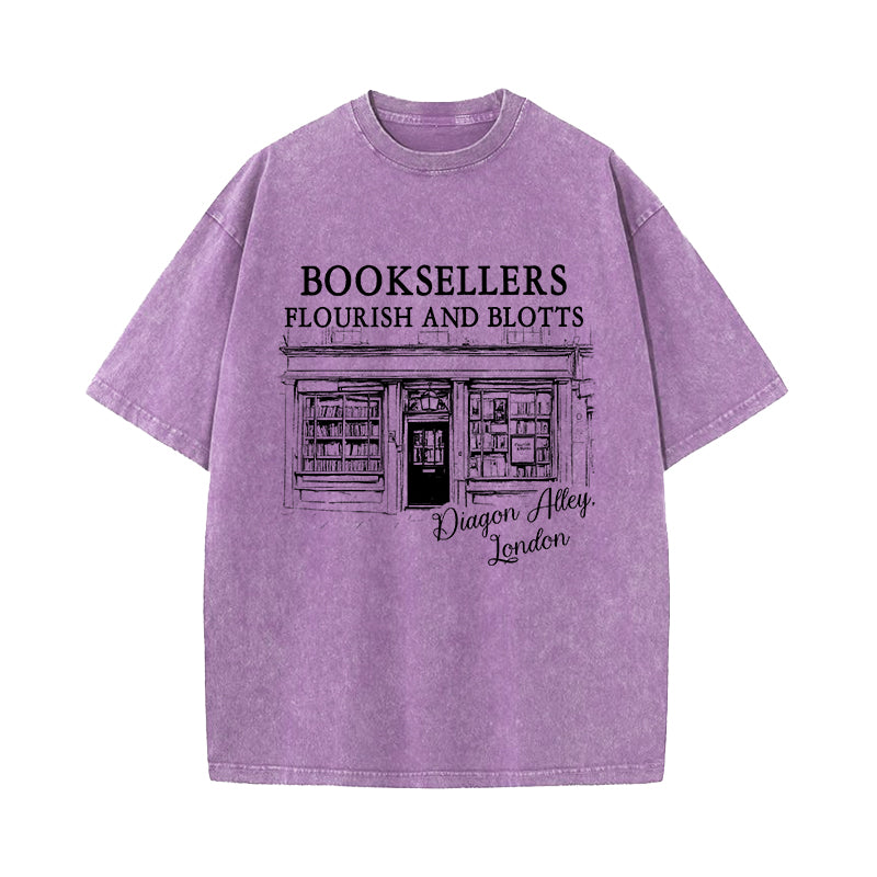 Flourish Blotts Wizard House Washed T-Shirt