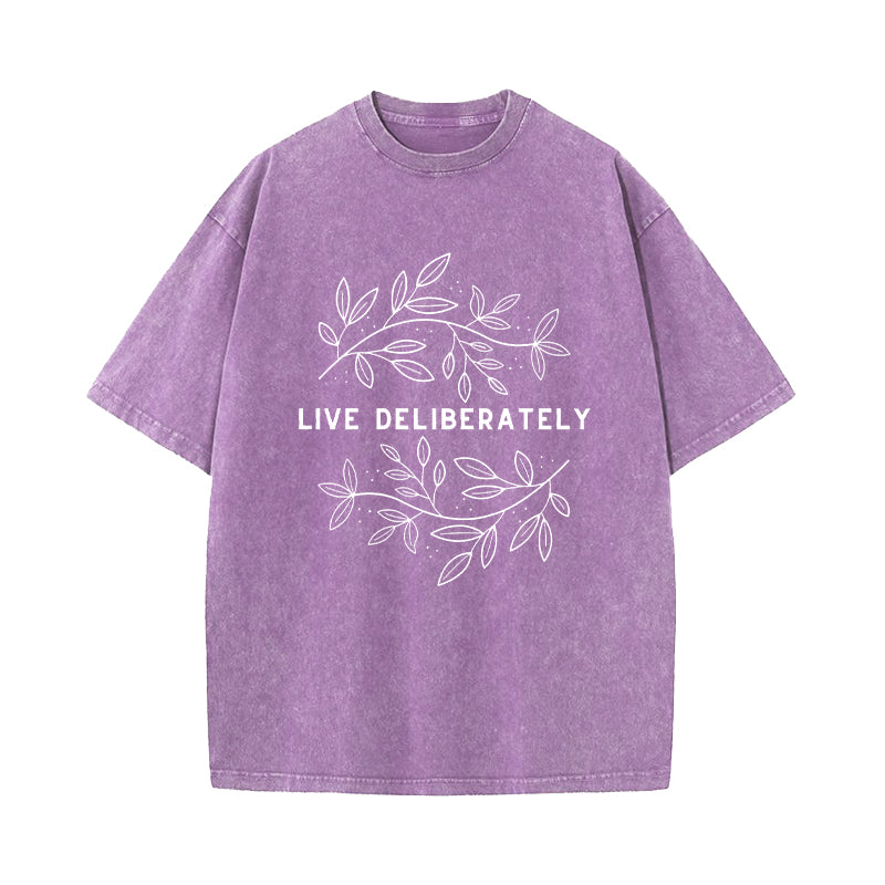 Live Deliberately Dead Poets Society Washed T-Shirt